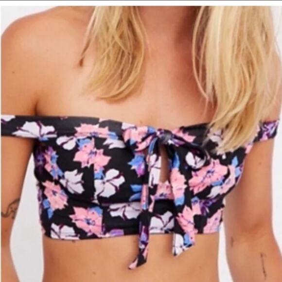 Free people off the shoulder floral crop top - Picture 1 of 5